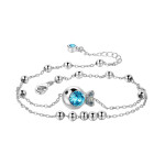 Monemel  Blue Swarovski® Crystals Fish Bangle - ALL - Monemel